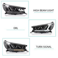 Phares LED Toyota Hilux Revo Rocco AN120 2015-2020 Clignotants Séquentiels Feux de Jour