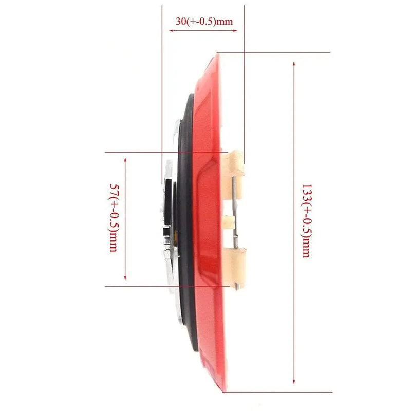 Cache-Moyeux Fiat 500 133mm Rouge Emblème Scorpion — vue arrière