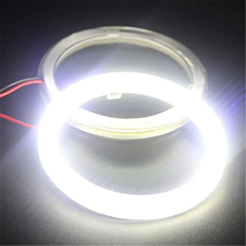 Anneaux Angel Eyes LED COB Blancs Universels 60 à 120 mm