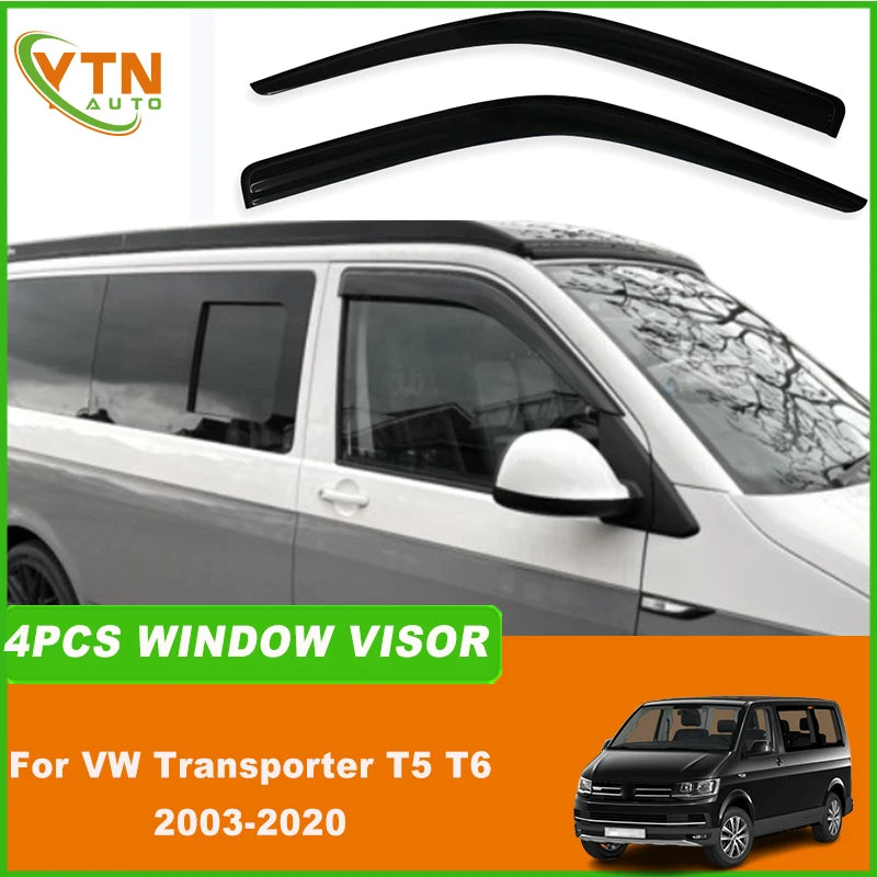 Déflecteurs de Vitre VW Transporter T5 T6 2003-2020 4 Pièces Teintés