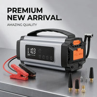 Booster de Batterie Voiture 12V avec Compresseur 150 PSI Écran Numérique