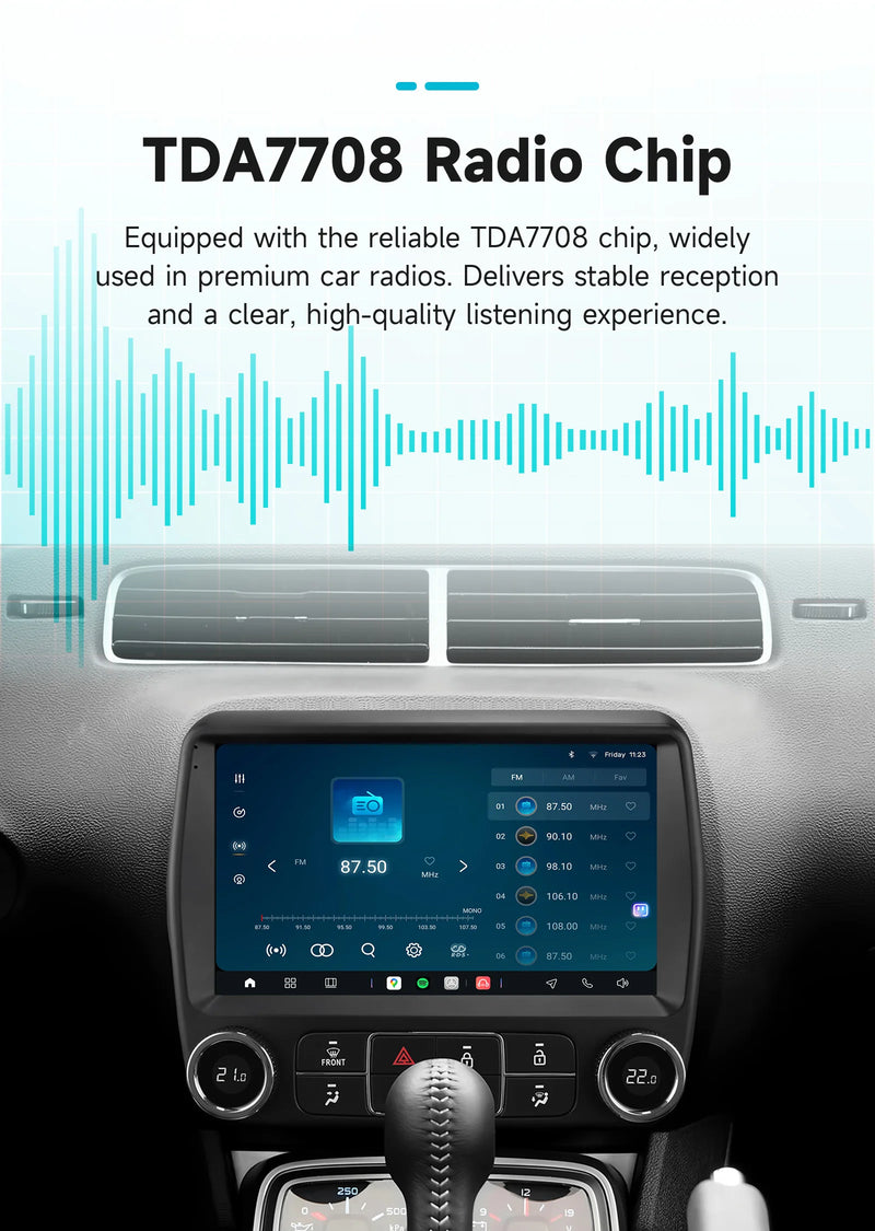 Autoradio Android Chevrolet Camaro 2010-2015 Écran 2K 9 pouces CarPlay Sans Fil ADAS 360