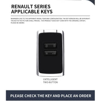 Coque de Clé Renault Carte 2 Touches Alliage de Zinc Suédine Lanière RS