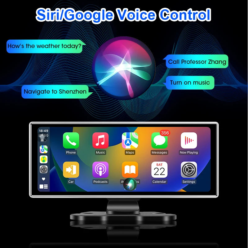 Dashcam 4K Écran CarPlay Sans Fil 11,26 ou 10,26 Pouces Double Caméra