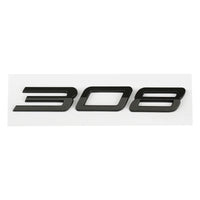 Logo Peugeot 208, 308, 408, 408X, 508 et 508L en ABS 3D, Emblème Lettres de Coffre Noir Brillant, Argent ou Gris