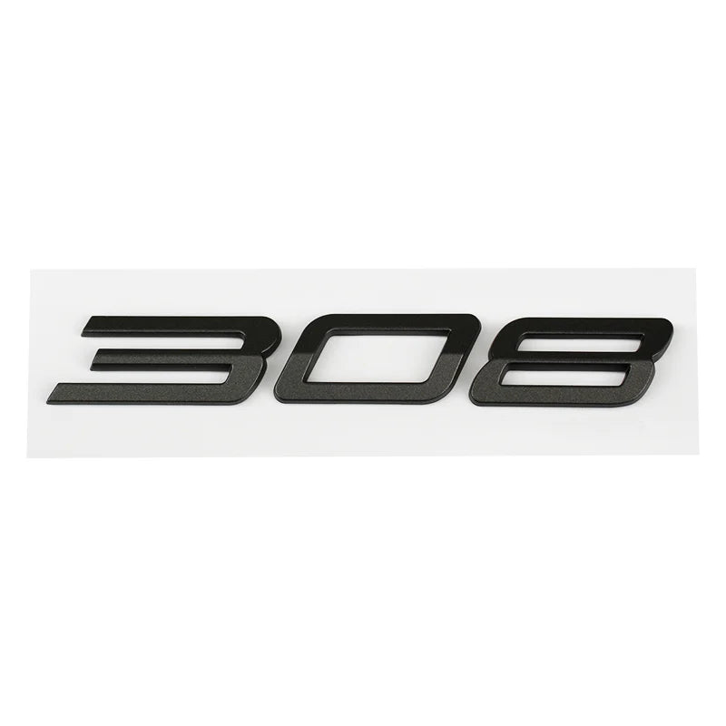 Logo Peugeot 208, 308, 408, 408X, 508 et 508L en ABS 3D, Emblème Lettres de Coffre Noir Brillant, Argent ou Gris