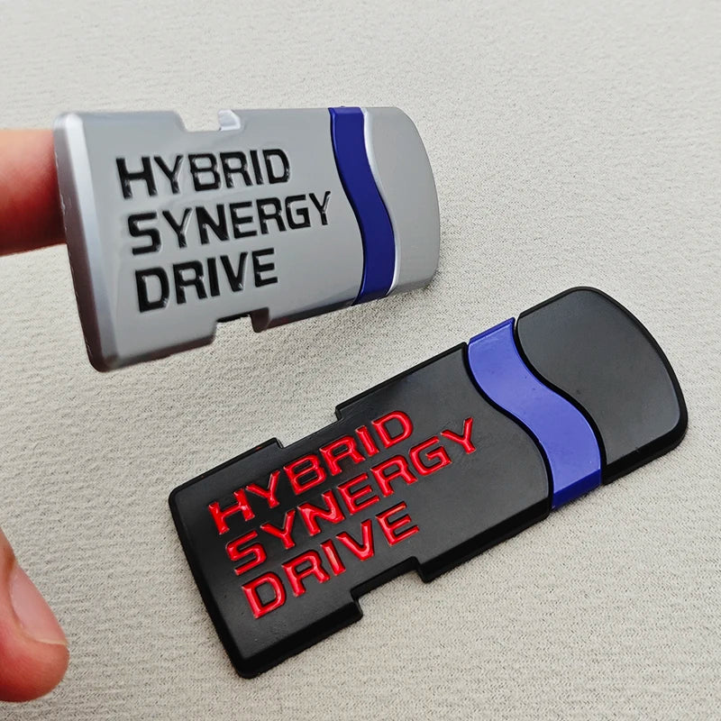 Emblème Hybrid Synergy Drive Métal 3D Toyota Corolla Yaris Auris RAV4 C-HR Noir Chrome Argent Or