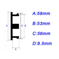 Cache-Moyeux Universels Vierges 58mm ABS Kit 4 — vue arrière