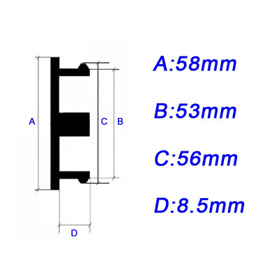 Cache-Moyeux Universels Vierges 58mm ABS Kit 4