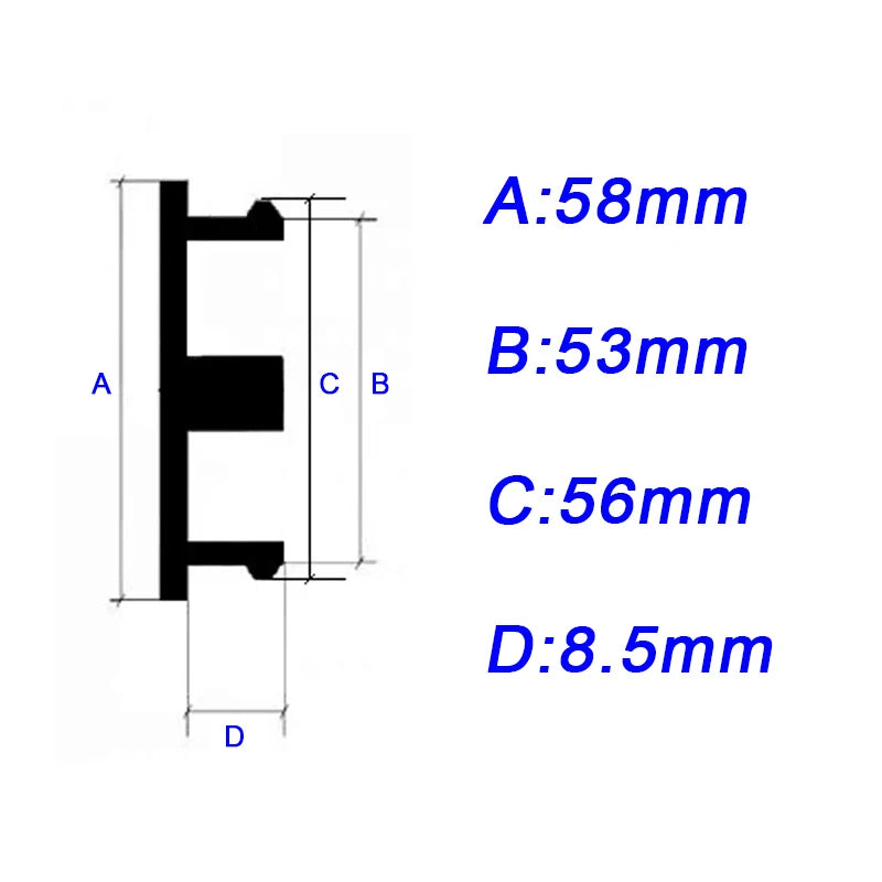 Cache-Moyeux Universels Vierges 58mm ABS Kit 4 — vue arrière
