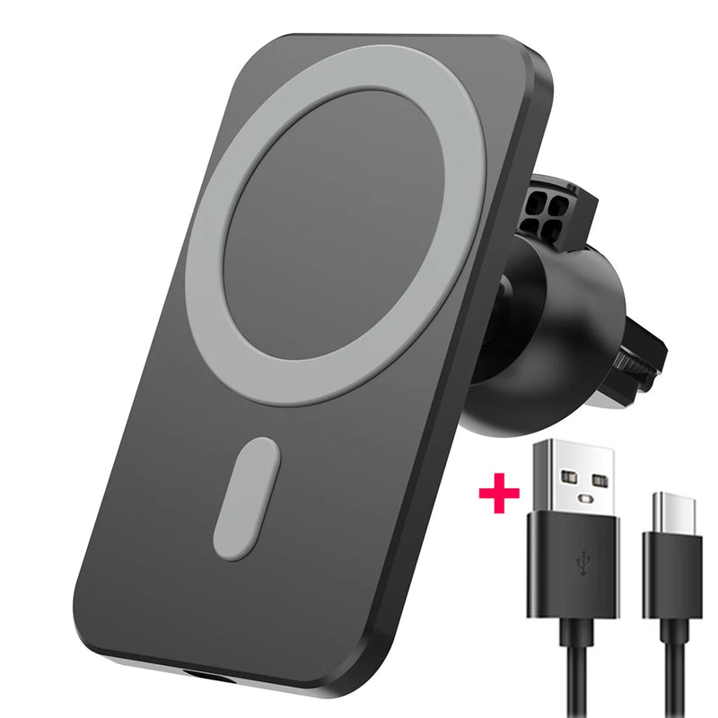 Support Téléphone Magnétique Chargeur Induction Grille d'Aération Câble USB-C