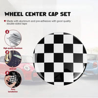 Cache-Moyeu Mini Cooper R50 R53 R55 R56 R57 R58 R59 R60 R61 F54 F55 F56 F57 F60 Damier ou Union Jack 4 Pièces