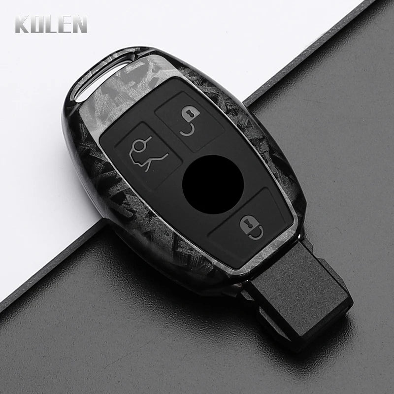 Étui de Protection Clé Mercedes Classe A B C E GLA GLC CLA CLS Fibre de Carbone 2 ou 3 Touches