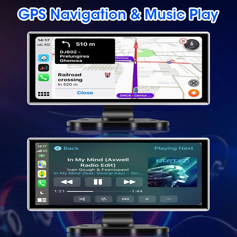Dashcam 4K Écran CarPlay Sans Fil 11,26 ou 10,26 Pouces Double Caméra