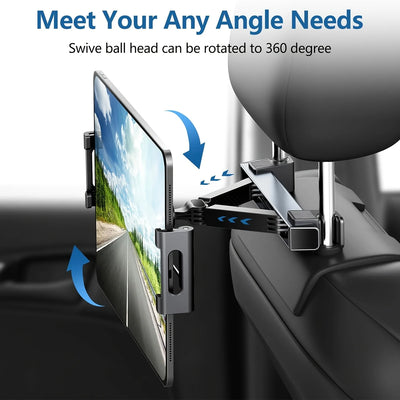 Support Téléphone Tablette Siège Arrière Bras Articulé Noir