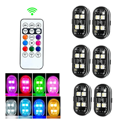 Éclairage d'Ambiance LED Sans Fil Rechargeable Voiture RGB