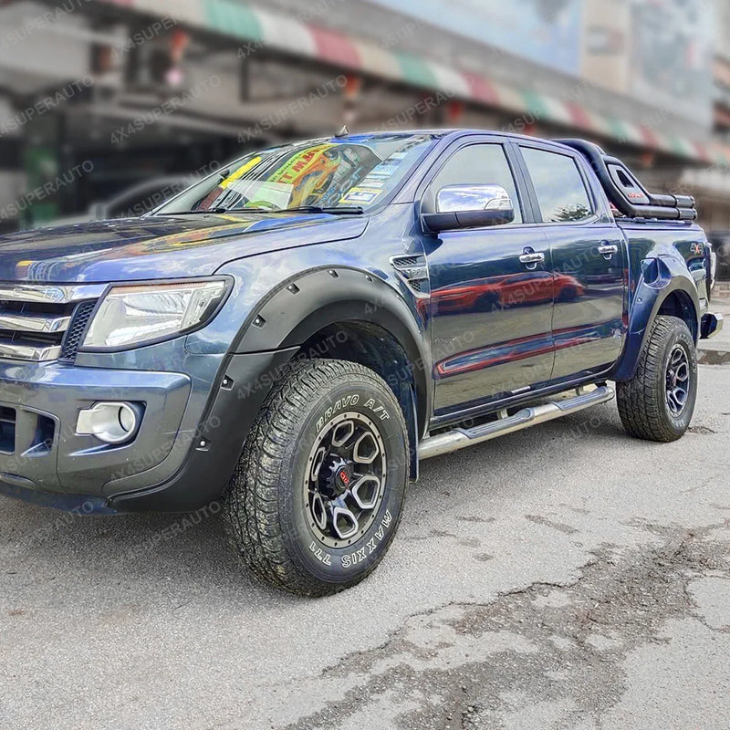 Élargisseurs d'Ailes Ford Ranger T6 T7 2012-2018 Style Poche 9 Pouces Noir Mat, Jeu de 6 Pièces