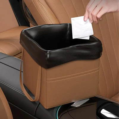 Organisateur de Coffre de Voiture Pliable en Cuir