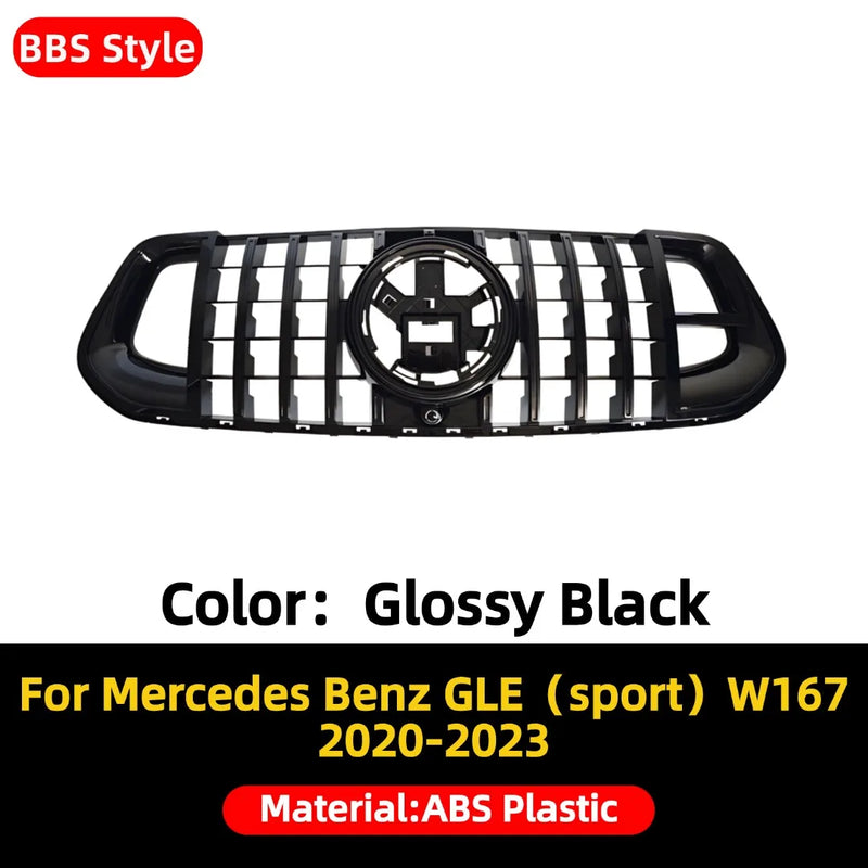 Calandre Mercedes GLE W167 2020-2023 Style Panamericana Noir Carbone Rouge