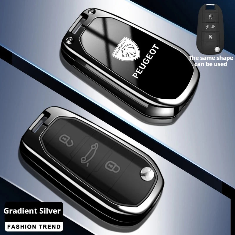 Coque de Clé Peugeot Dégradé Alliage de Zinc Clé Fixe ou Repliable