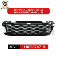 Calandre Range Rover Sport L494 2014-2017 Look 2018 Nid d'Abeille Noir Argent