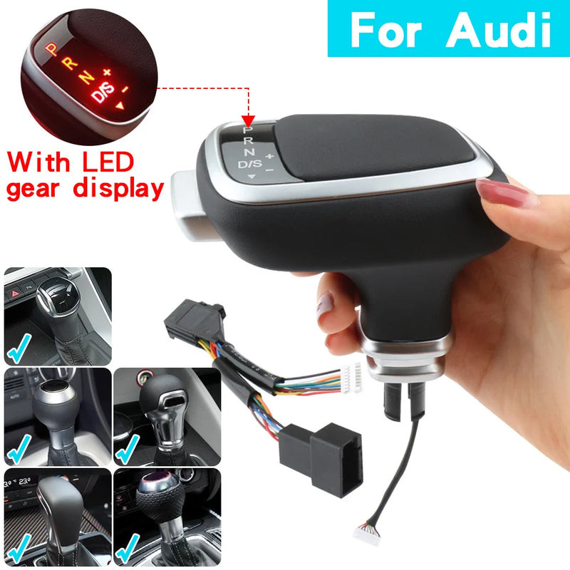 Pommeau de Vitesse Cristal LED Volkswagen Golf Audi A3 — vue de face