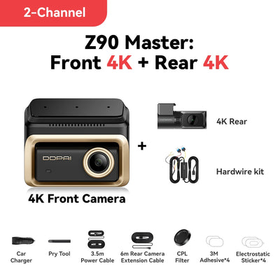 Dashcam DDPAI Z90 Master 4K Avant Arrière HDR