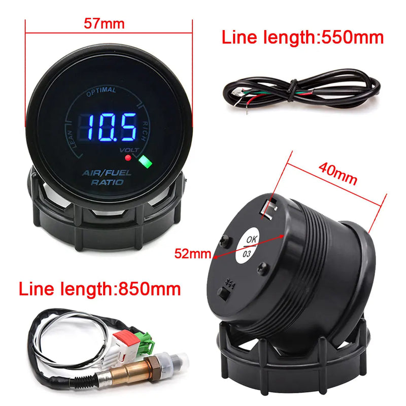 Jauge AFR 52 mm Sonde O2 Bande Étroite 12V Essence