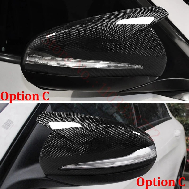 Coque de Rétroviseur Mercedes Classe C W205, E W213, S W222, GLC X253, GLA, GLB, EQA, EQB, EQC en Carbone Véritable, 8 Styles