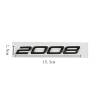 Logo Peugeot 2008, 3008, 4008 et 5008 en ABS 3D, Emblème Chiffres de Coffre 2023-2025, Noir Brillant, Gris Foncé ou Chrome