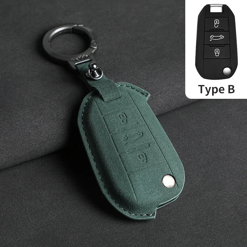 Coque de Clé Peugeot Citroën Suédine Clé Repliable ou Fixe 3 Touches