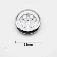 Cache-Moyeux Toyota Corolla Camry Yaris RAV4 57mm 62mm — exemple de montage