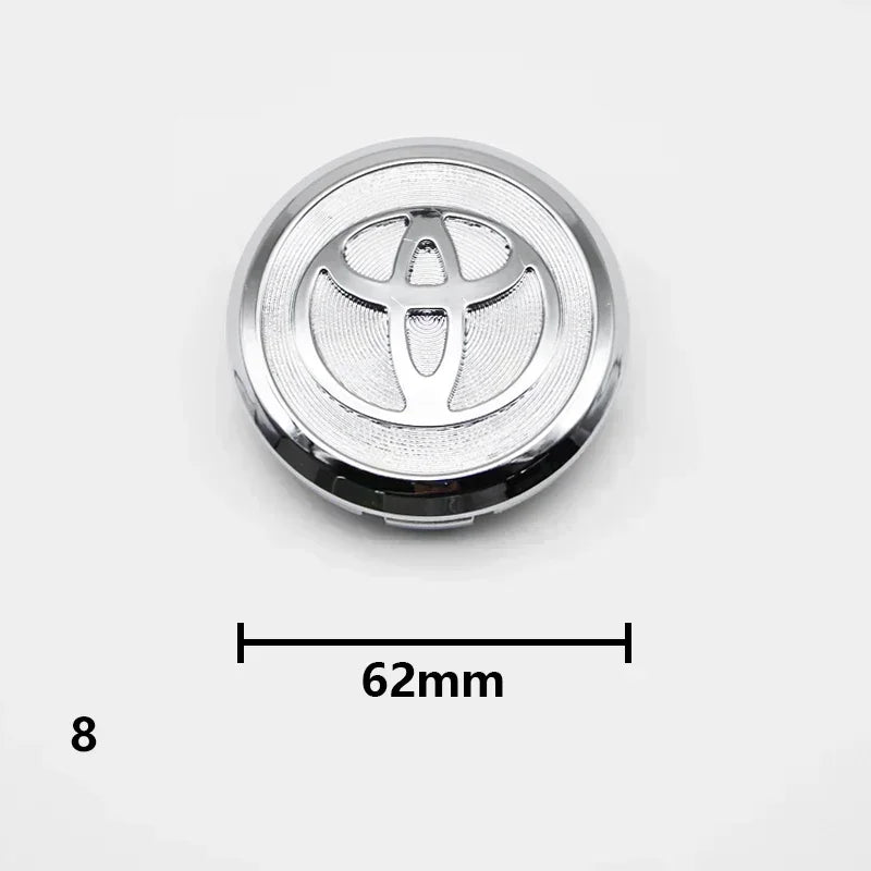 Cache-Moyeux Toyota Corolla Camry Yaris RAV4 57mm 62mm — exemple de montage