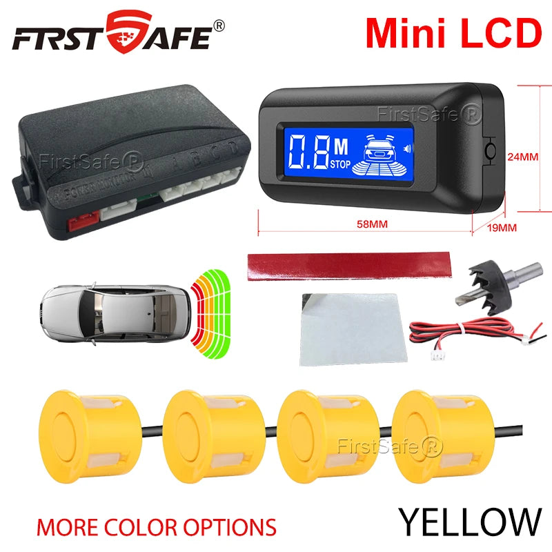 Radar de Recul Mini Écran LCD 4 Capteurs 22 mm