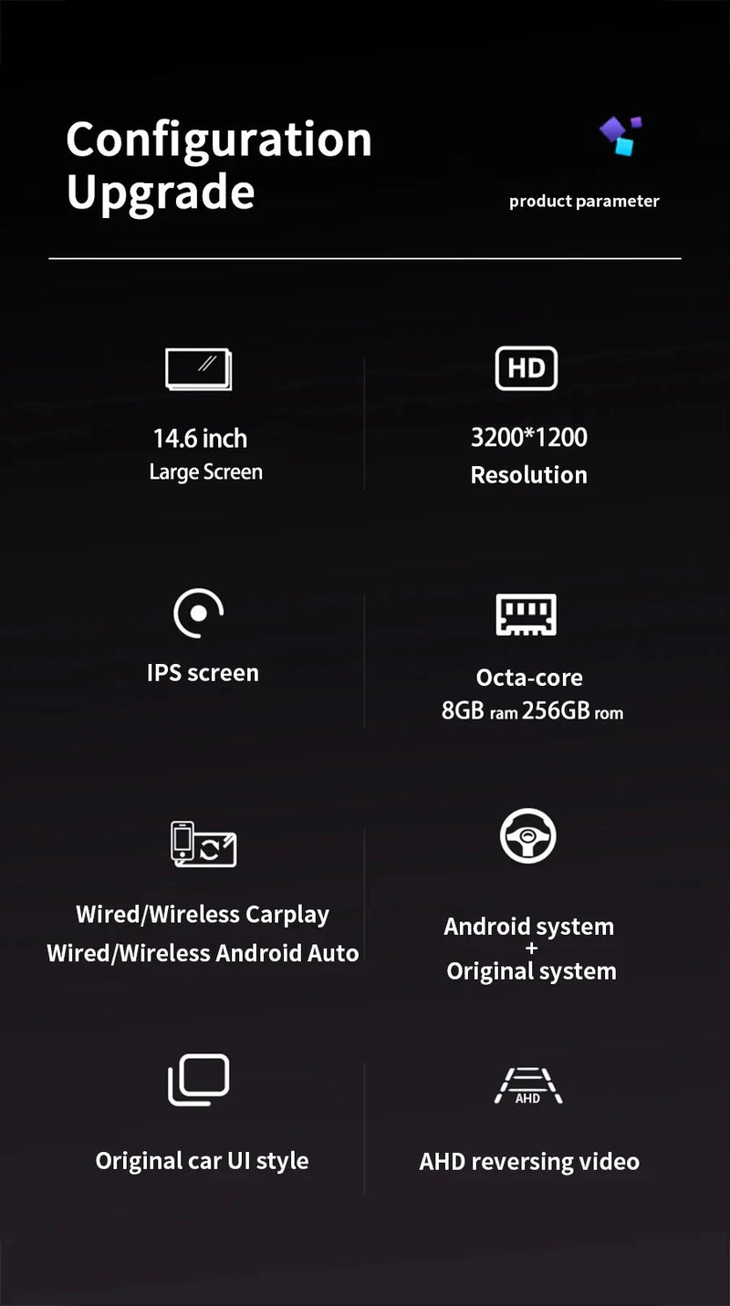 Autoradio Android Mercedes Classe G W463 2013-2018 Écran QLED 14,6 pouces CarPlay Sans Fil GPS