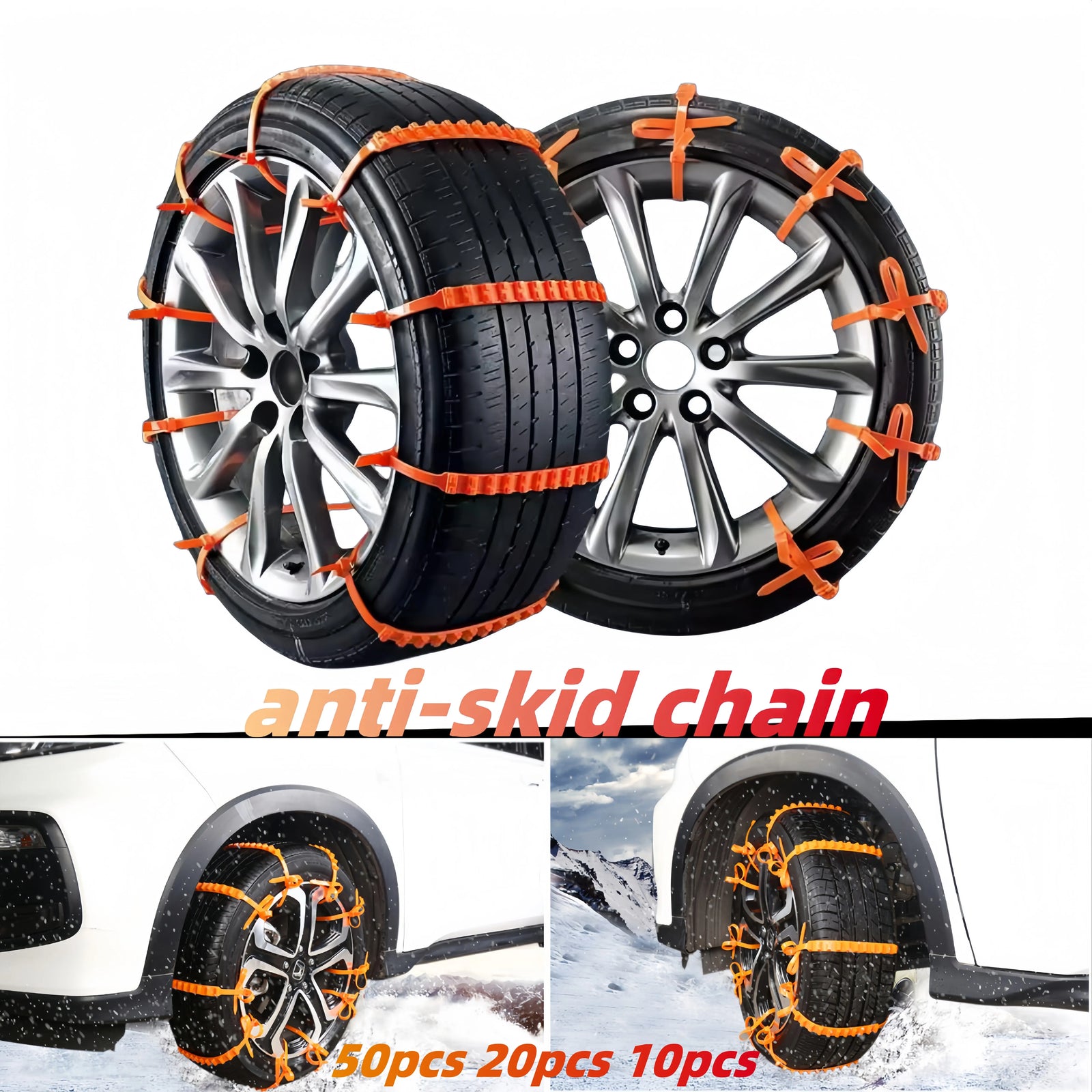 Chaînes à Neige Voiture Colliers Antidérapants Renforcés