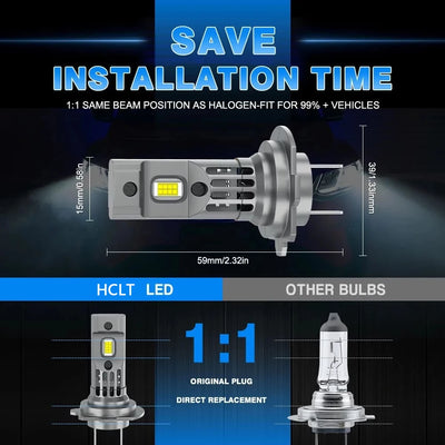 Ampoules LED H7 6000K Canbus 300W (Kit 2 Pièces)