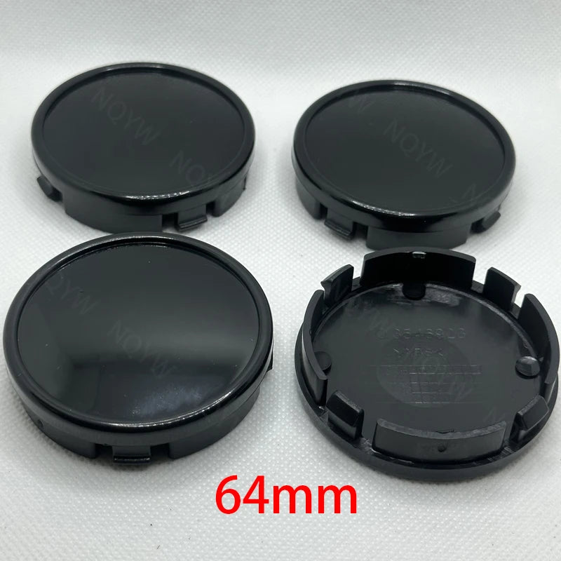 Cache-Moyeux Universels Vierges 64 mm Chromé ou Noir Lot de 4