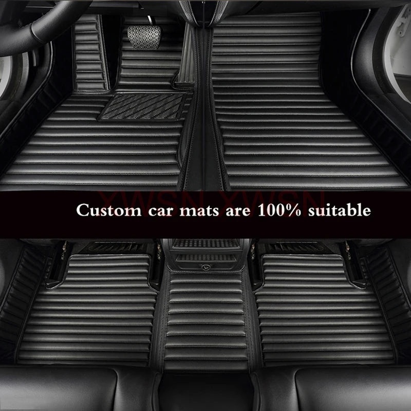 Tapis de Sol Cuir PU Rayé 5D Sur Mesure Volvo XC40 V60 V90 2016-2023 5 Places ou 1 Pièce