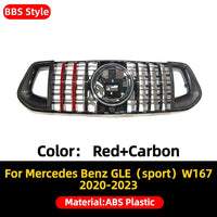 Calandre Mercedes GLE W167 2020-2023 Style Panamericana Noir Carbone Rouge