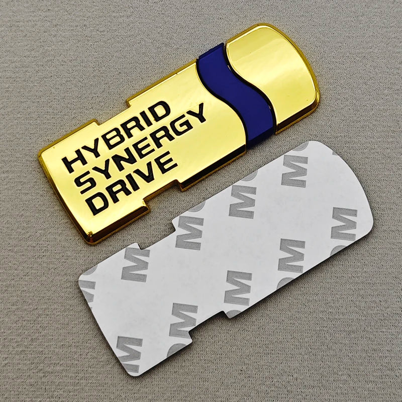 Emblème Hybrid Synergy Drive Métal 3D Toyota Corolla Yaris Auris RAV4 C-HR Noir Chrome Argent Or