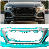 Cadre de Calandre en Carbone Audi RS Q8 RSQ8 2020-2023 Tissage Sergé 2x2 Noir Brillant