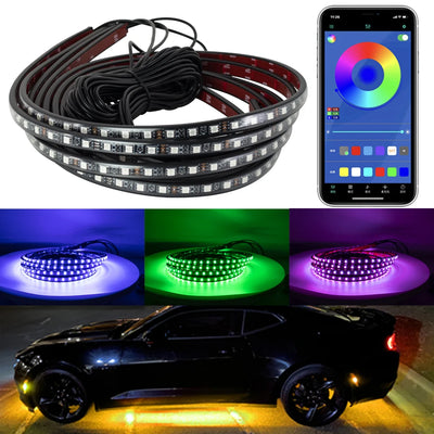 Éclairage d'Ambiance Néon RGB Flexible Sous Châssis Voiture