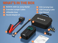 Booster de Batterie Voiture 6000 à 10000 mAh avec Compresseur d'Air
