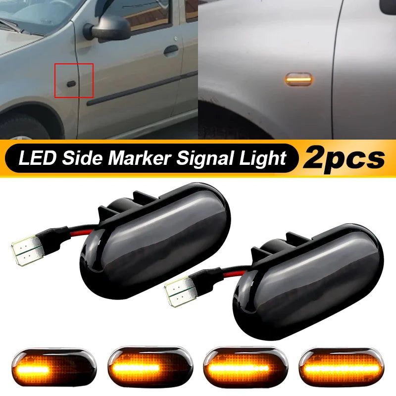 Clignotants Latéraux LED Dynamiques Renault Clio Twingo Kangoo Trafic Dacia Logan Duster Nissan Interstar Primastar Lentille Fumée