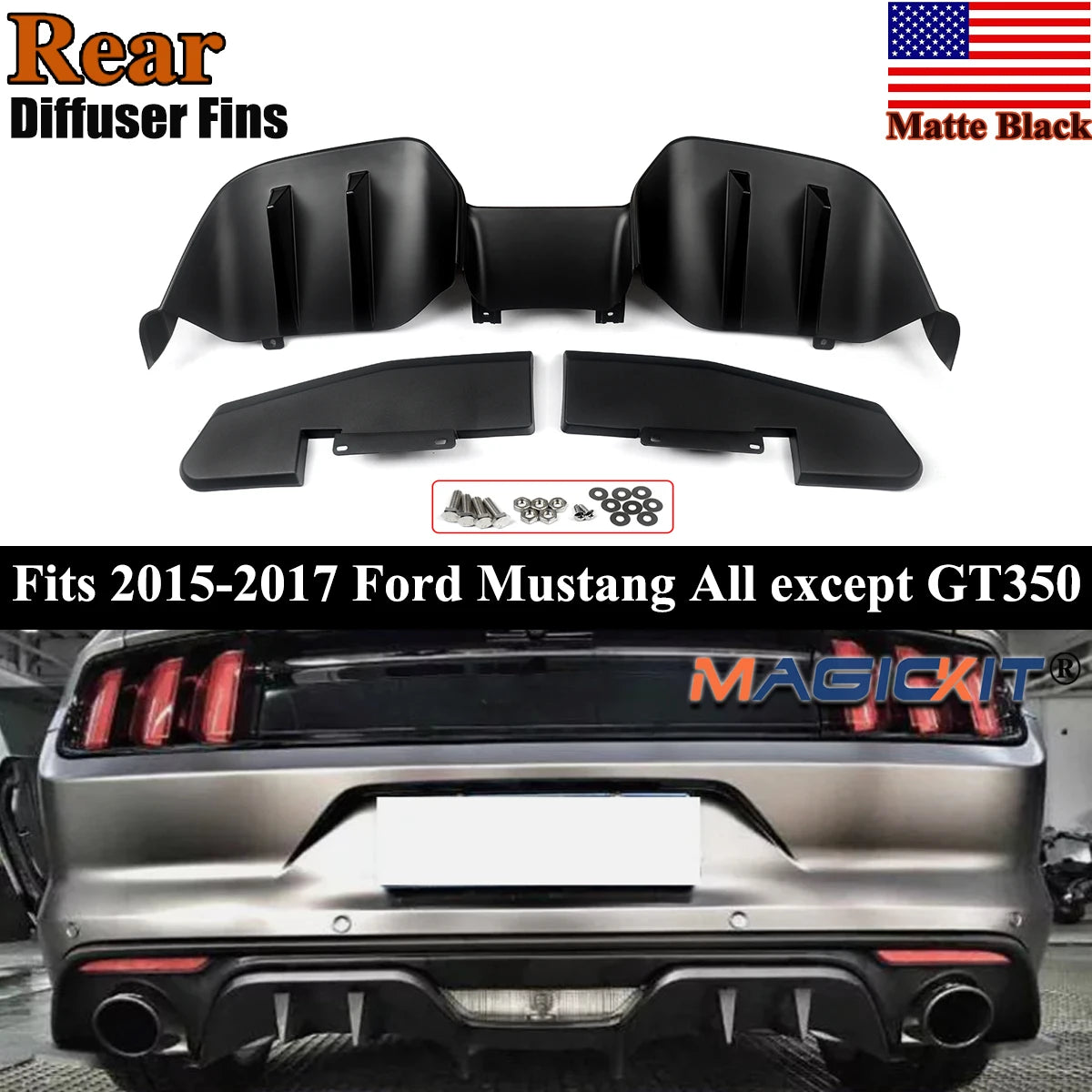 Lame de Diffuseur Arrière Ford Mustang 2015-2017 Style RTR