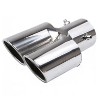 Embout d'Échappement Double Sortie Universel Inox 304 Entrée 63 mm