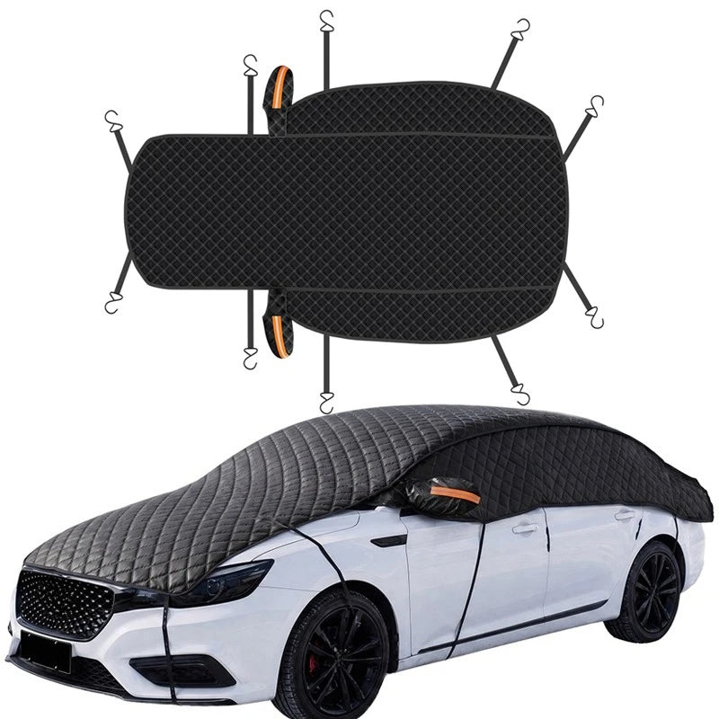 Demi-Housse Voiture Matelassée Noire Épaisse 515 x 223 cm