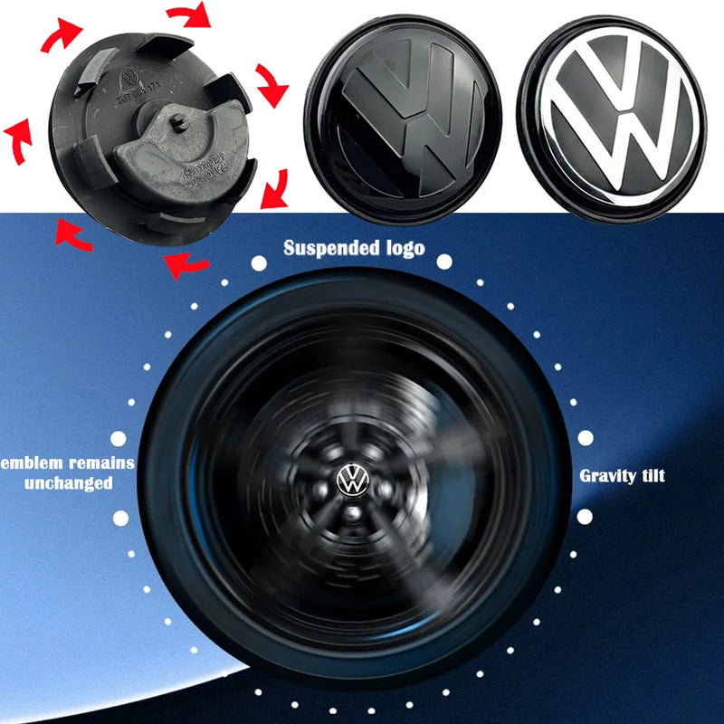 Cache-Moyeux Volkswagen Golf Jetta Passat CC 56mm 65mm — détail de finition