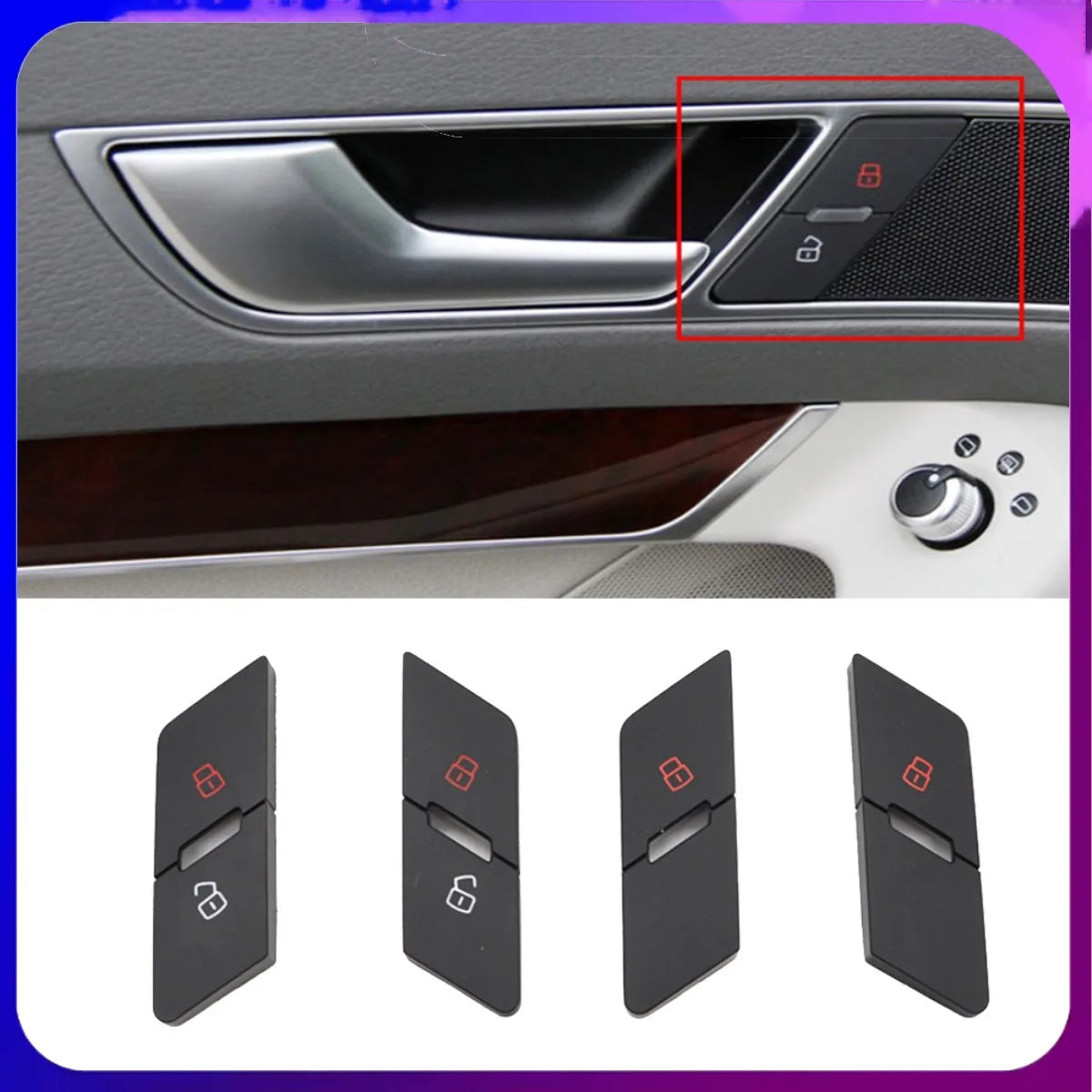 Cache-Boutons de Verrouillage de Porte Audi A6 C6 S6 RS6